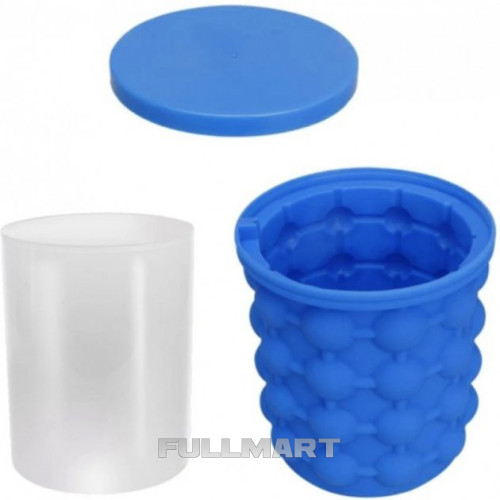 Форма для заморозки льда Ice Cube Maker с крышкой синяя